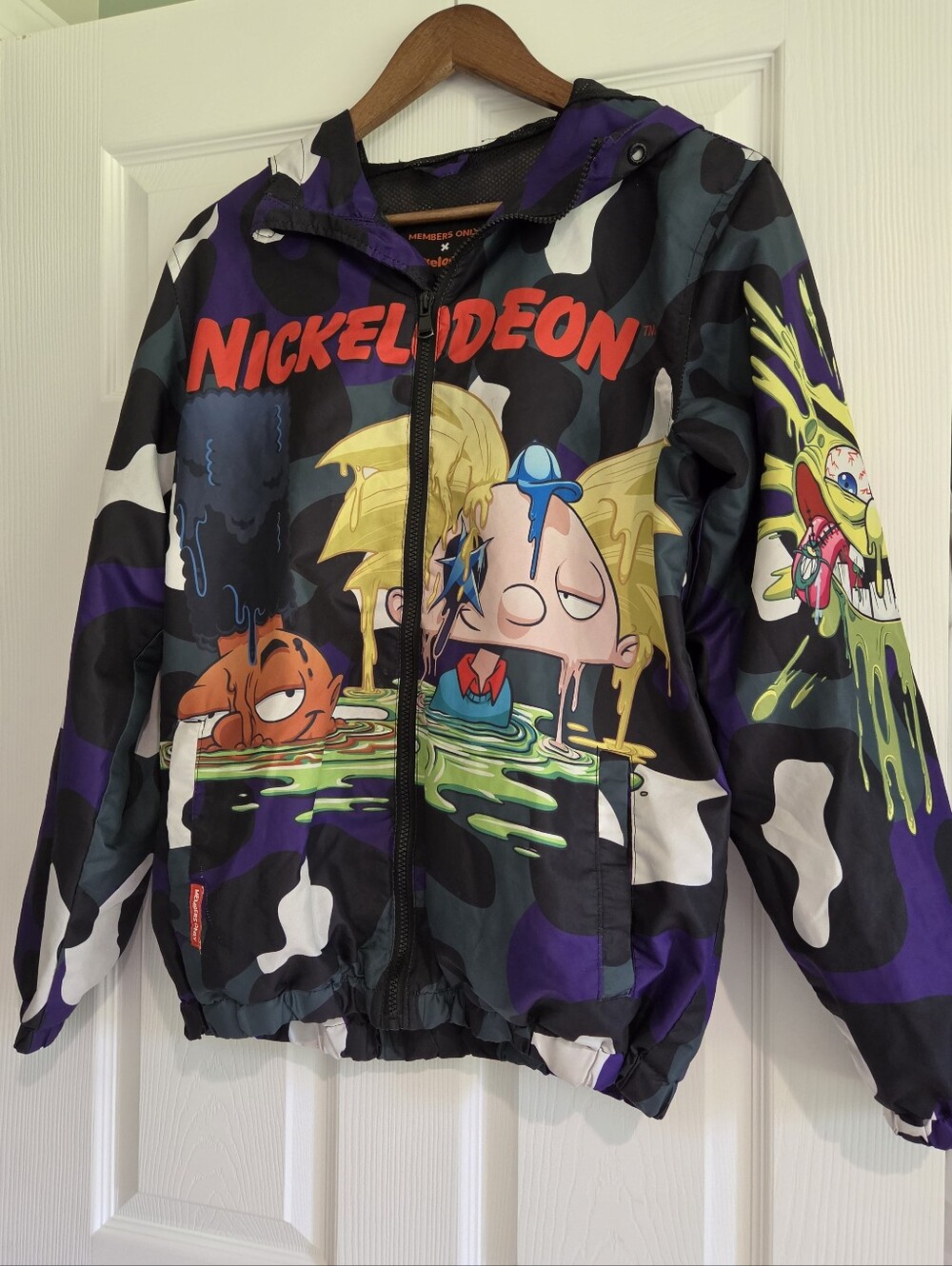 Members Only x Nickelodeon Camo Slime Windbreaker S